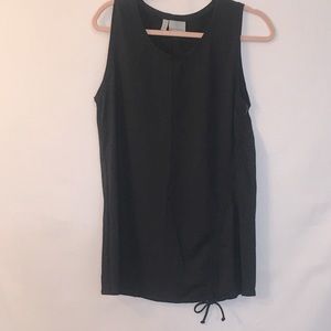 ATHLETA Black Scrunch Side Tie Swim and Workout Tank Womens Large